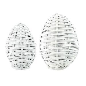 Nwt Providence White Woven Ratan Easter Eggs Bundle, 7" and 9" inch